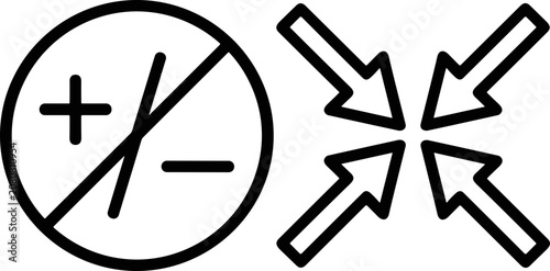 Bild auf Leinwand Conflict resolution, opposing forces, and balance icon set