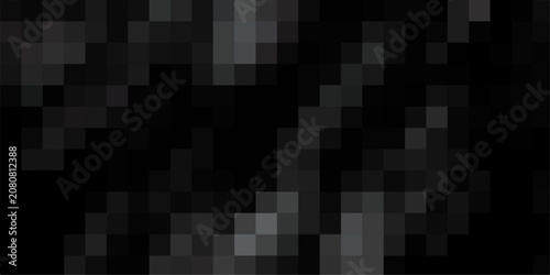 Принти на полотні A dark, abstract mosaic pattern of large, dark gray and black square pixels crea