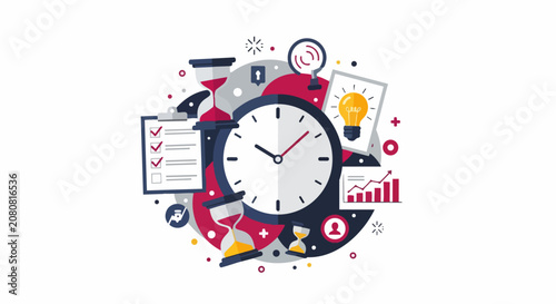 Time Management and Productivity Concept Illustration for Business Strategy and Workflow Optimization