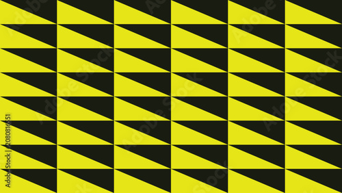 Abstract geometric seamless pattern with yellow and black triangles forming a textured grid background