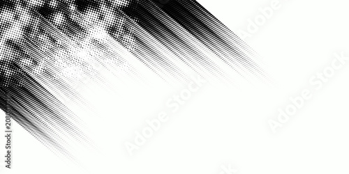 Vector abstract splashes and dotted paint distressed halftone brush with grunge texture