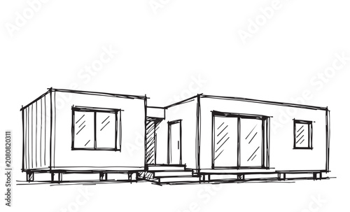 Doodles modular cottages house, sketch