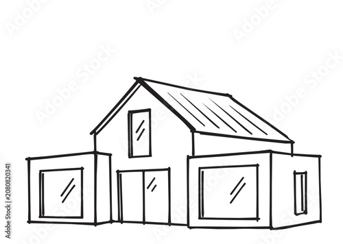 Doodles modular cottages house, sketch
