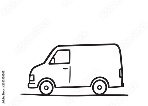 Doodles truck, hand drawn sketch