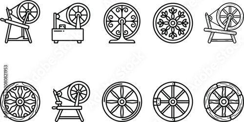 Fotografía Spinning wheel illustrations