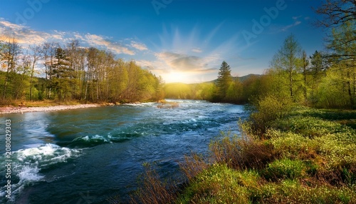 Cresting River In Spring