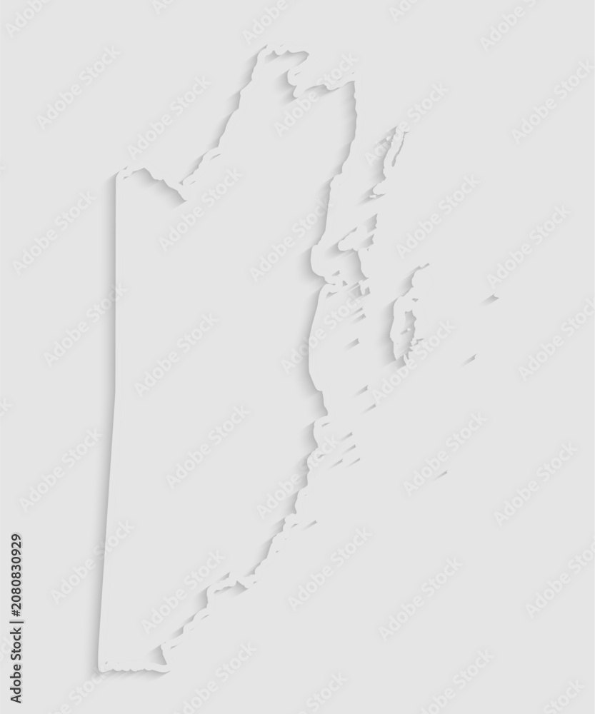 Fototapeta premium Vector map of Belize, abstract inner shadow