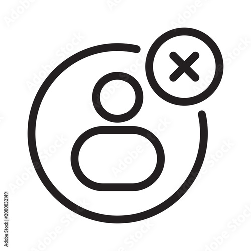 Canvas Print remove or cancel existing user account profile in minimalist thin line icon
