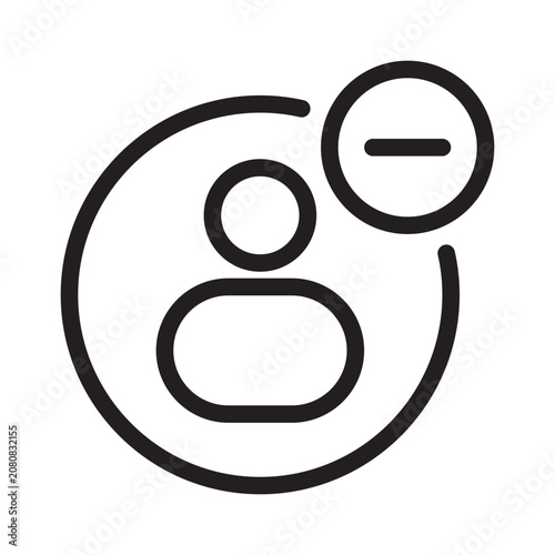 Bild auf Leinwand delete or subtract user account profile status in minimalist thin line icon