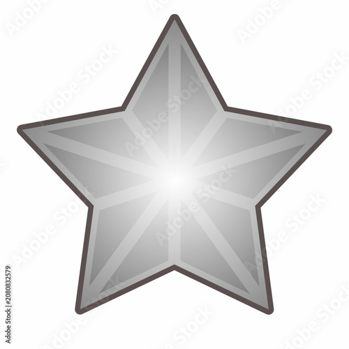 Silver star icon vector illustration isolated on white background. Perfect for rating, award, achievement, favorite, decoration, and branding designs.