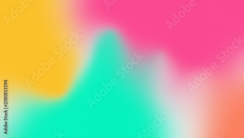 Cuadro en lienzo Vibrant multicolored abstract background with pink, green, yellow, and orange hu
