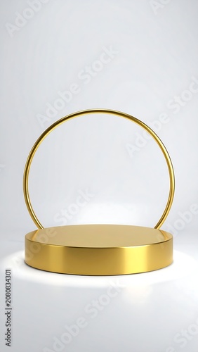 A shiny gold-colored circular platform with a raised ring