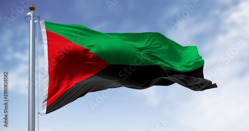 Flag of Martinique waving in the wind on a clear day