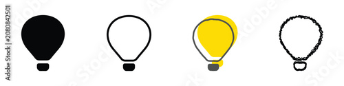 Cuadro en lienzo Four distinct light bulb graphic representations, showcasing variations in style