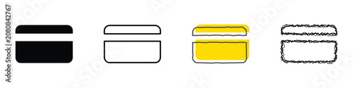Photos Collection of simplified credit card symbols representing payment and financial