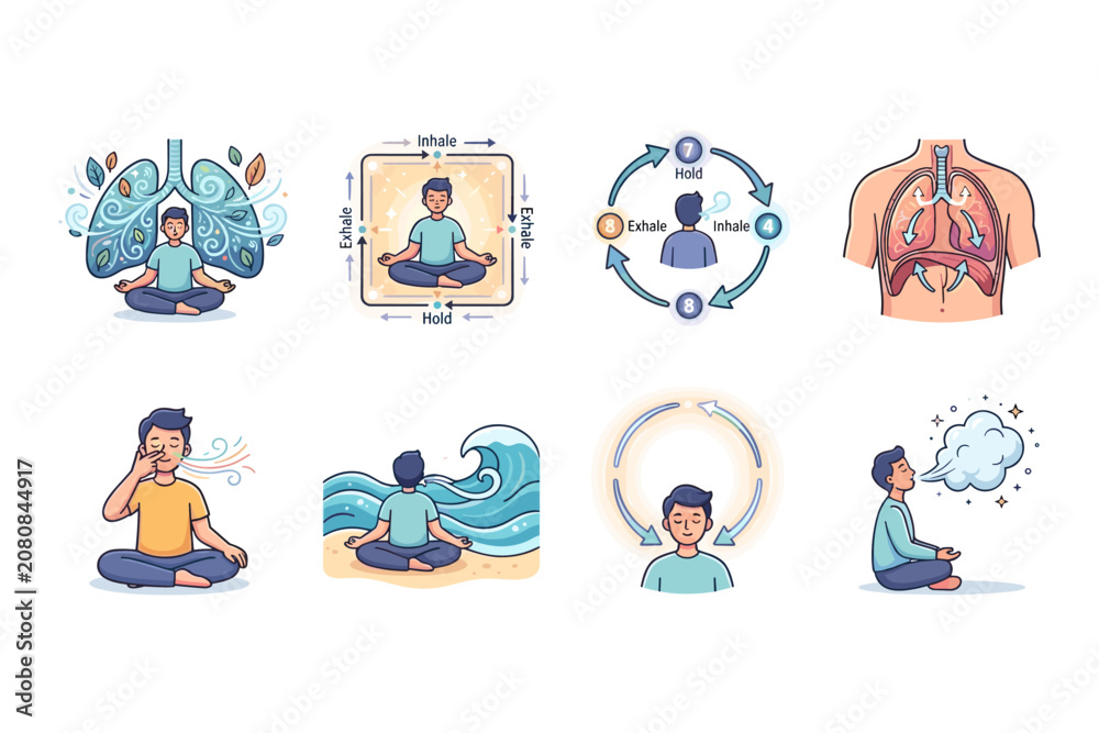 Fototapeta premium Breathing Exercises and Meditation