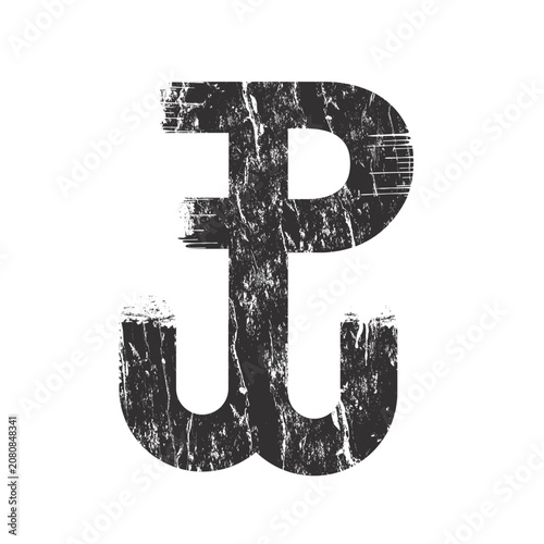 Polska Walcząca symbol kotwica z powstania warszawskiego w stylu grunge wektor