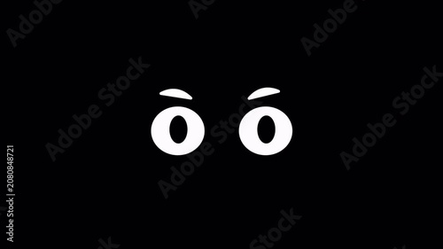 Animated Cartoon Eyes Expressions | Looking Around, Side Eye and Angry Eyes | Funny Emoji Character Motion Graphic | Loop Animation With Alpha Channel