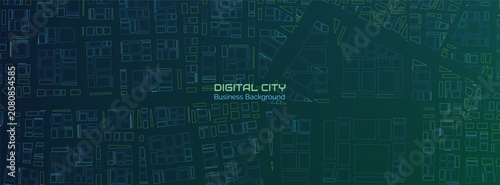City Technology Map, Smart City Ai, City Digital Future. Futuristic City Technology Map With Smart Ai And Digital Development.