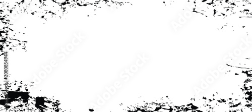 Abstract Grunge Paint Frame with Distressed Ink Splash Texture for Background and Design.