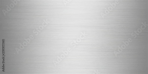 Bright bright silver metal background, bright silver metal with a vertical light band and fine brushed grain, modern abstract design for branding, web design and social media.