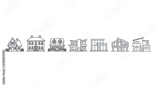 Modern and Traditional House Icon Set