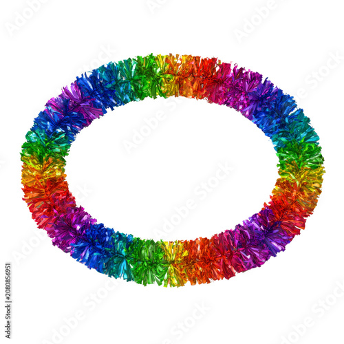 Pride Decoration - Rainbow Garland isolate on transparent png.