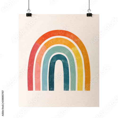 Pride Decoration - Rainbow Poster isolate on transparent png.