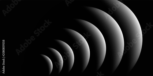 Photos sensor waves set icon on grid transparent, ripple white color, sound wave light