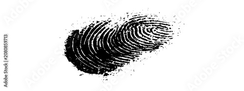Foto Grunge black fingerprint or thumbprint vector illustration for biometric identity security forensics and abstract graphic design background
