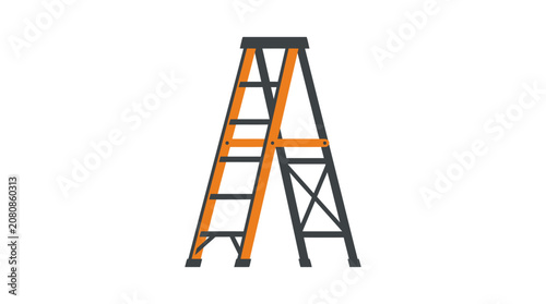 Stepladder Flat Vector Illustration