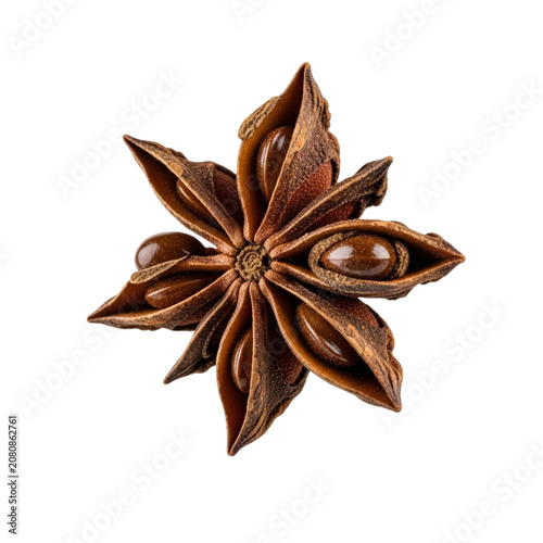 Close up of star anise spice.