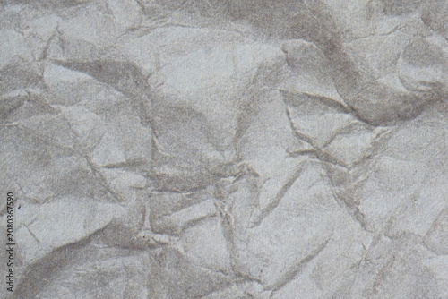 Light Gray Crumpled Paper Texture Background with Natural Wrinkles