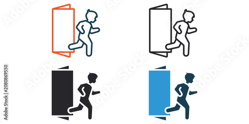 outside icons outline and Flat Style,transparent background