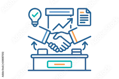 Handshake Business Agreement Vector Icon