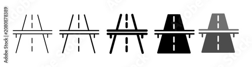 Valokuva Highway icon with multi-lane perspective