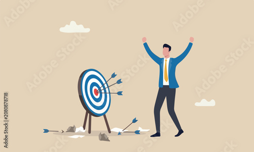 Tableau sur toile Effectiveness efficiency or cost to reach goal or target, practice until succeed