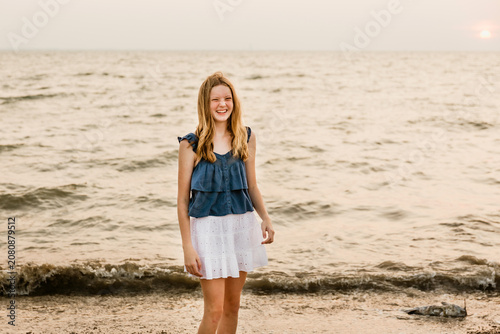 Girl by lakeshore 