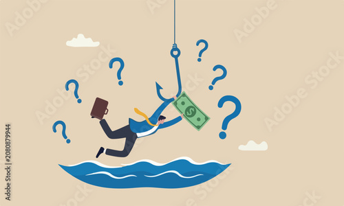 Konstfotografi Investment risk money trap, business fraud and cheating or financial pitfall and