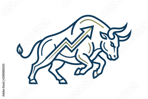 Bull Market Financial Growth Vector Illustration