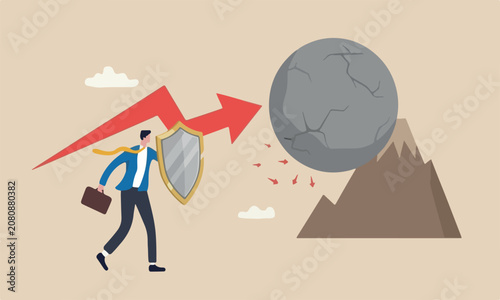 Photos Future management,boulder uphill mountain peak investment stock in market downtu