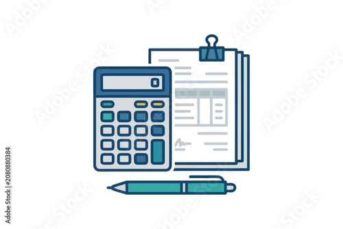 Calculator and Clipboard Financial Icon