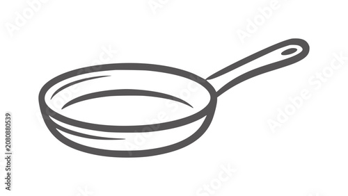 Photos Single dark gray style frying pan white cooking kitchen utensil