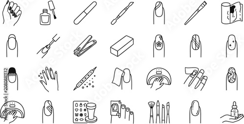 nail accessories icon pack.