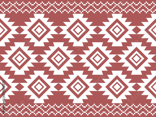Geometric Tribal Seamless Textile Pattern, Ethnic Fabric Design with Diamond Motifs for Fashion and Surface Design