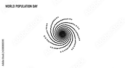 Photos World Population Day Abstract Spiral Vortex of Dots