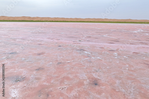 Wulan Lake Known As the Heart Of The Earth Surrounded By Vast Desert Scenery in Inner Mongolia, Northern China