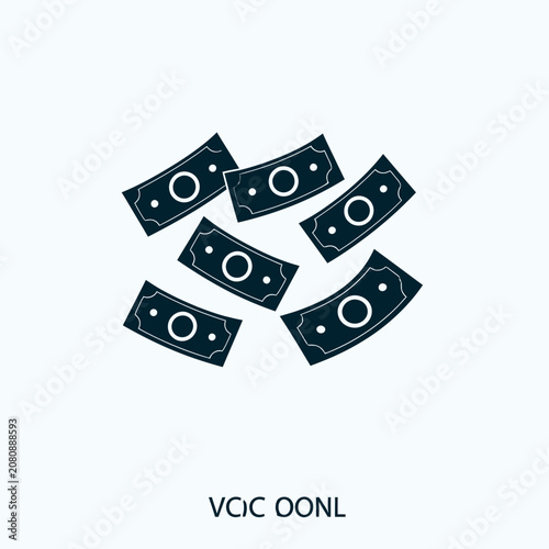 Graphic illustration of falling banknotes.