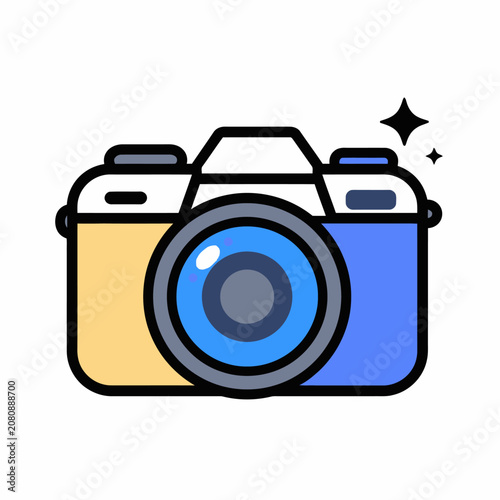 A cartoon illustration of a camera.