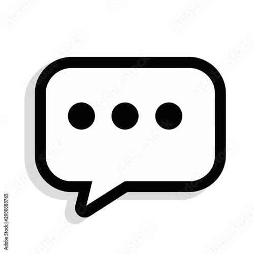 A simple black and white speech bubble icon.